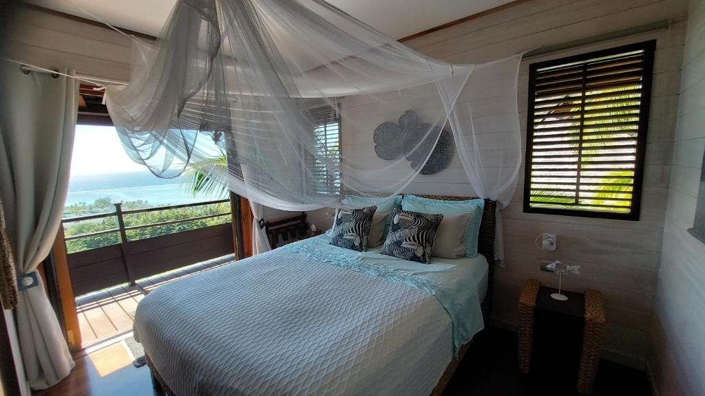 Bedroom with lagoon view